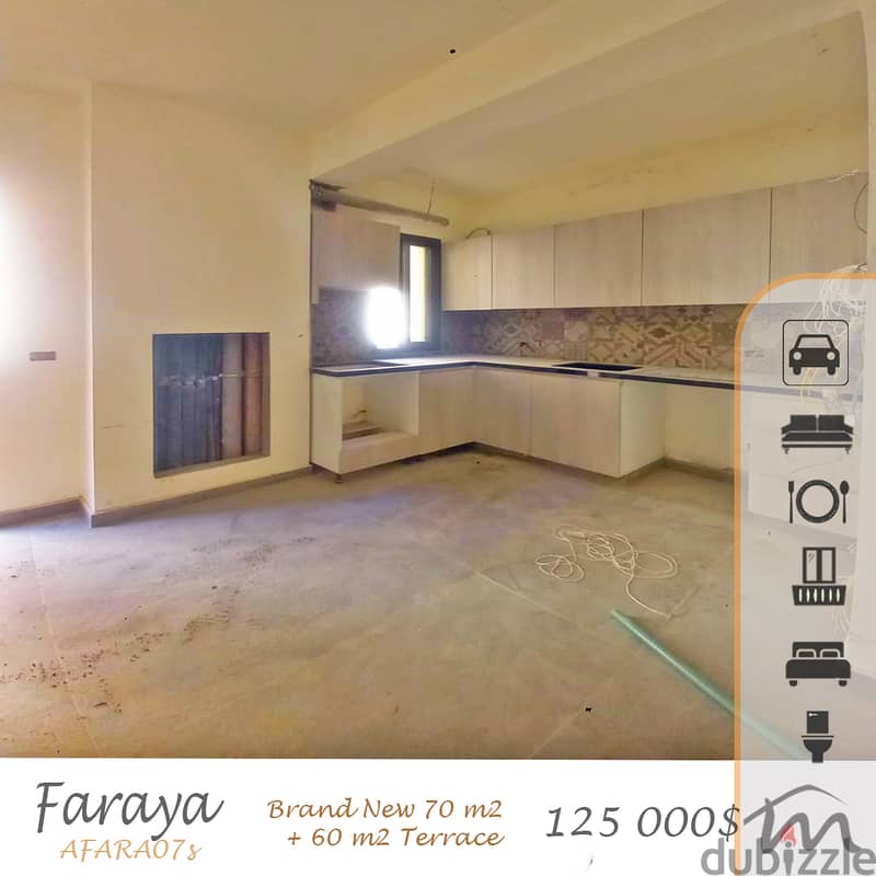 Faraya | Brand New 70m² Chalet + 60m² Terrace  | Catchy Investment 0