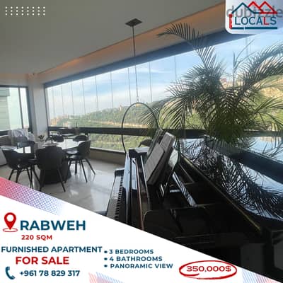 220 SQM Fully Furnished Apartment For Sale in Rabweh