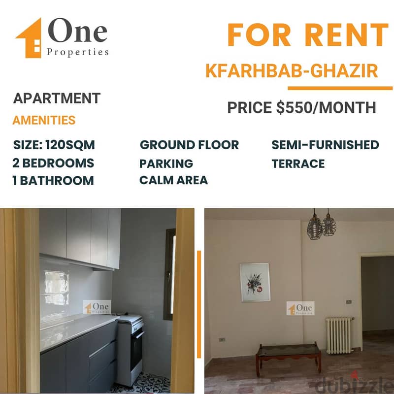 APARTMENT FOR RENT IN KFARHBAB 0