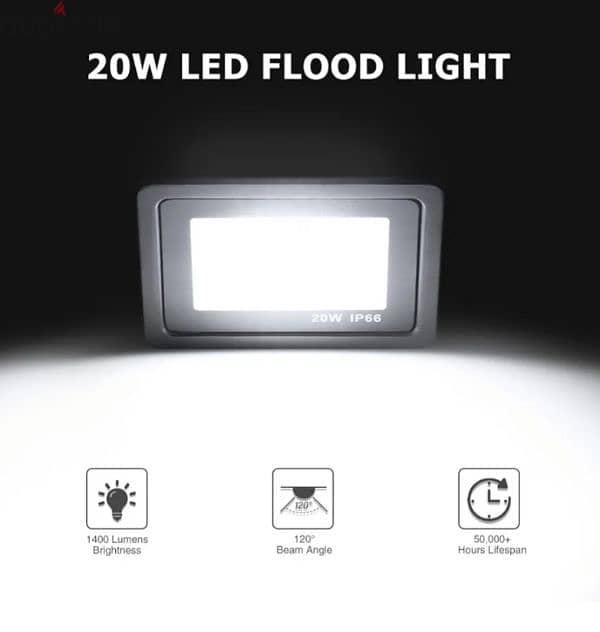 2 pcs projecteur flood lights 8