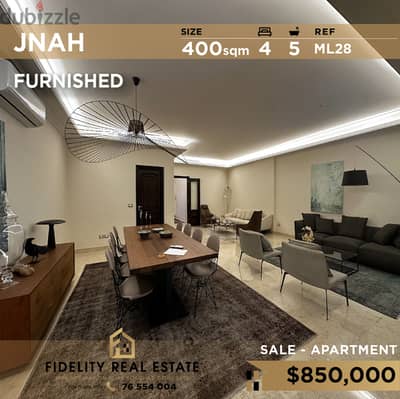 Apartment for sale in Jnah furnished ML28