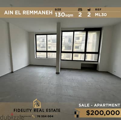 Apartment for sale in Ain el remmaneh ML30