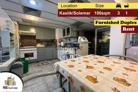 Kaslik/Solemar 100m2 | Rent |Furnished Duplex | Sea View | Classic |EH