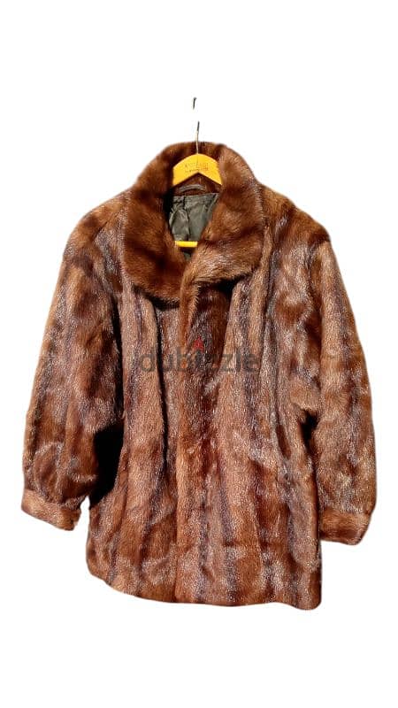 Red Mink fur jacket 100% natural like new 1