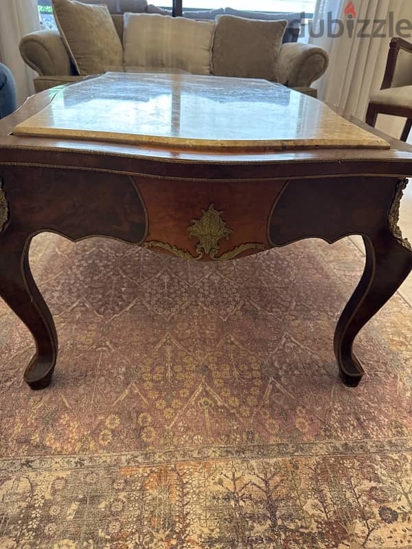 usee antique table with marble top 120x80 2