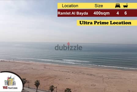 Ramlet Al Bayda 400m2 | Ultra prime location | Sea View | PA |