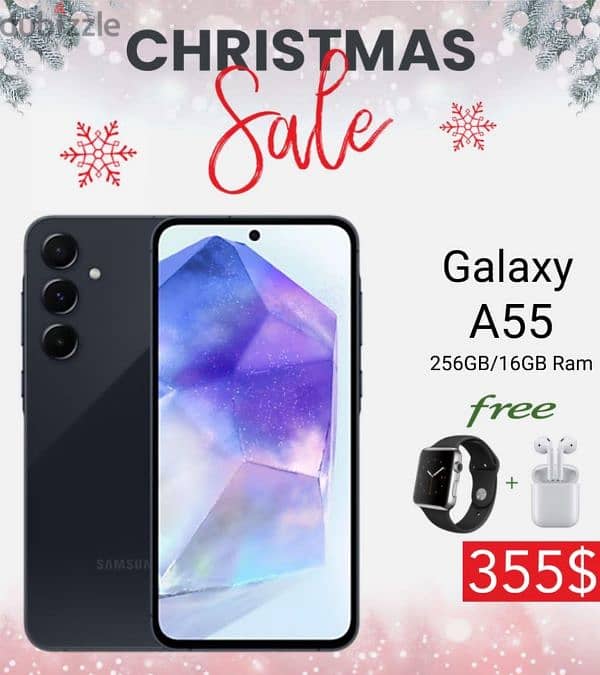 SPECIAL OFFER GALAXY A55 (8/256GB) WITH FREE AIRPODS AND WATCH 0