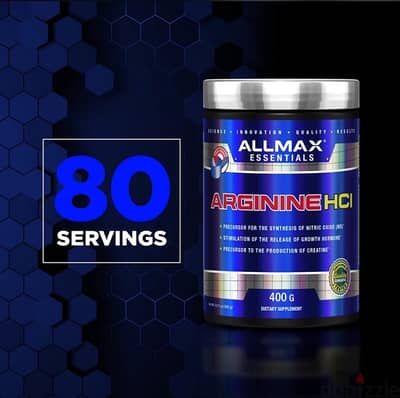 all max arginine HCL 400g 80 serving