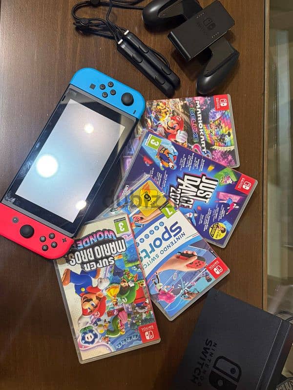 Nintendo Switch Brand New + 4 Games 0