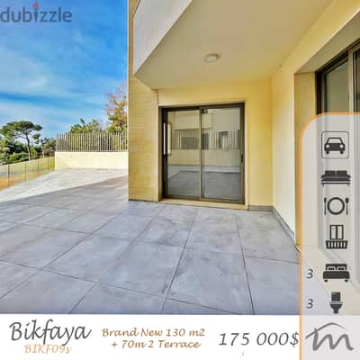 Bikfaya | Brand New 130m² + 70m² Terrace | 3 Bedrooms Apartment