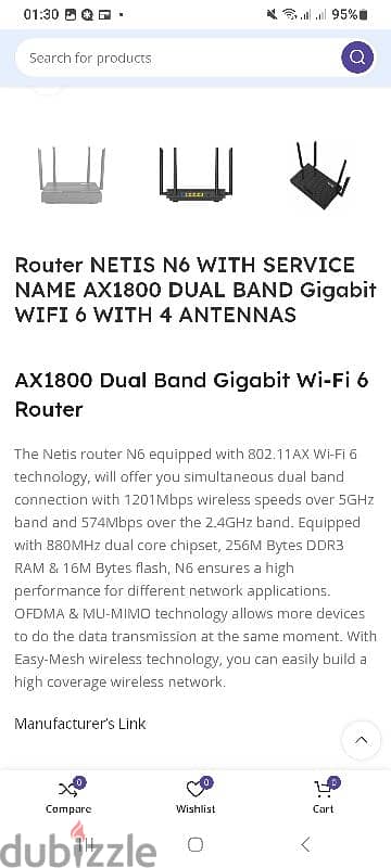 router netis Ax1800 N6 wifi 6 dual band 4