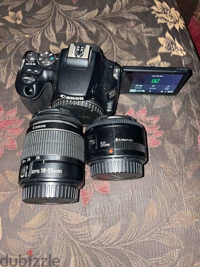 camera canon 250d with 2 lens like new