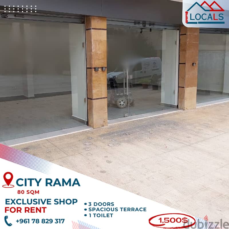 80 SQM Exclusive Shop for Rent in City Rama 0