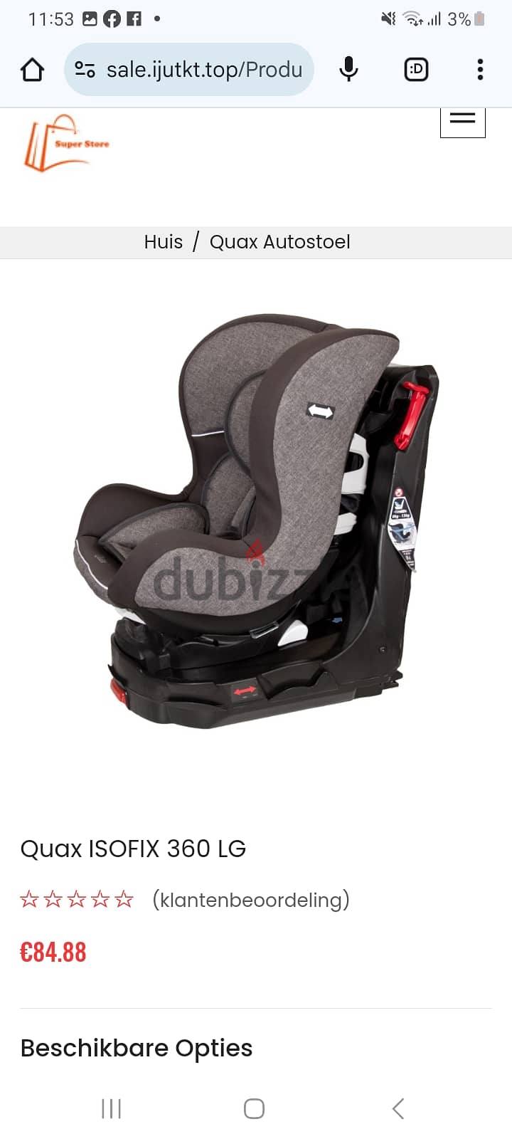 German carseat isofix with rotation grey color like new 1