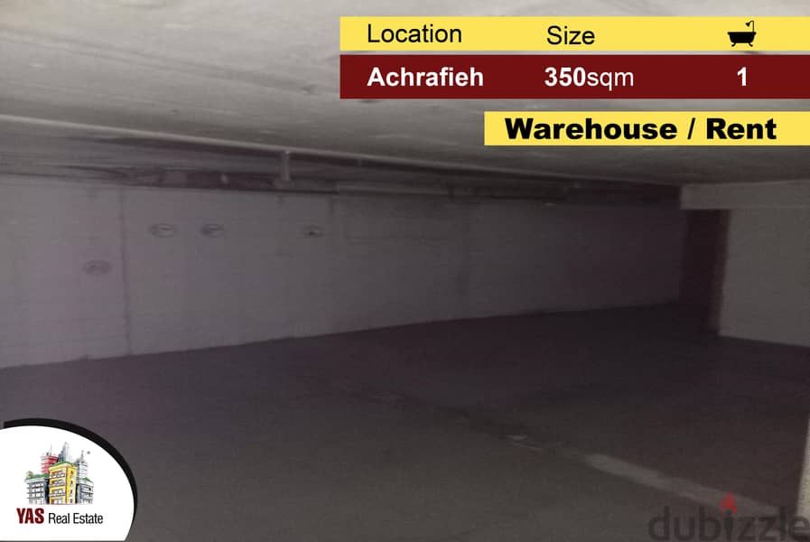 Achrafieh 350m2 | Warehouse | Rent | Prime Location | MO | 0