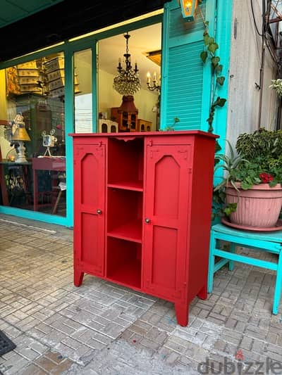 wood red cabinet