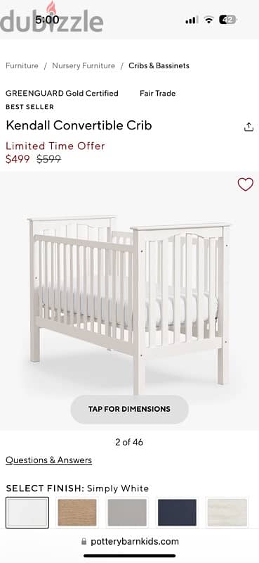 crib kendall , pottery barn