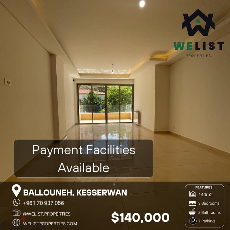 140sqm Simplex for sale in Ballouneh  سيمبلكس للبيع في بلونة 0