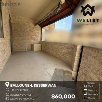 65sqm Studio for sale in Ballouneh  استوديو للبيع في بلونة