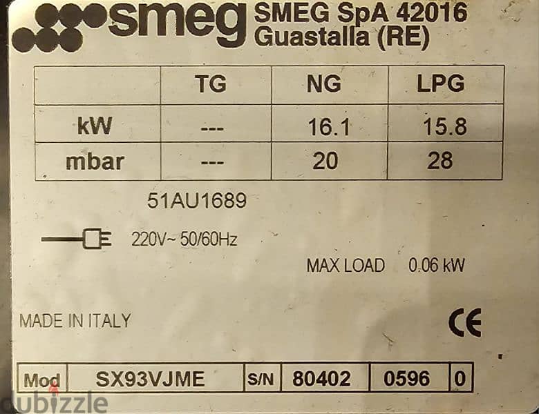 Smeg Cooker with Gas Hob 90x60 cm 1