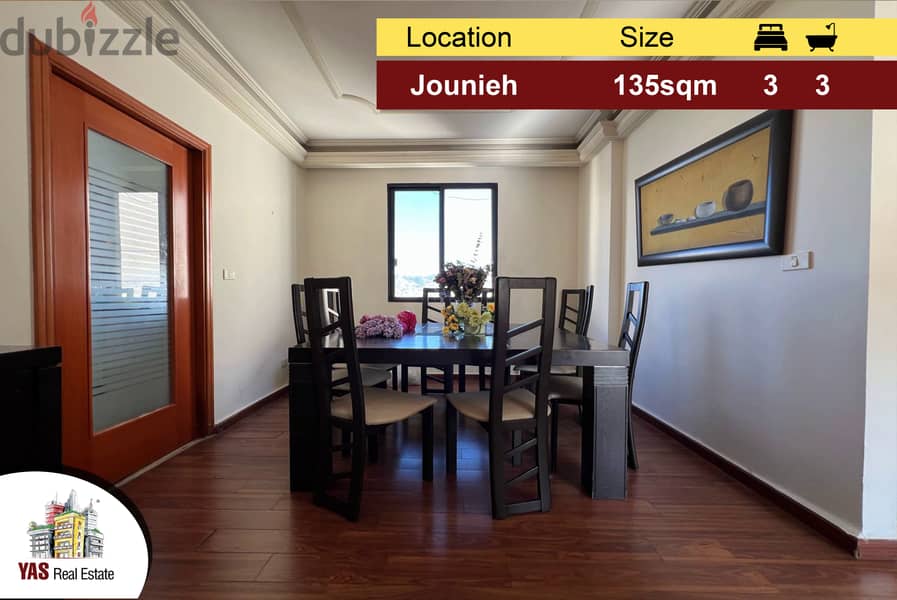 Jounieh 135m2 | Well Maintained | Flat | Open View | Catch | EH | 0