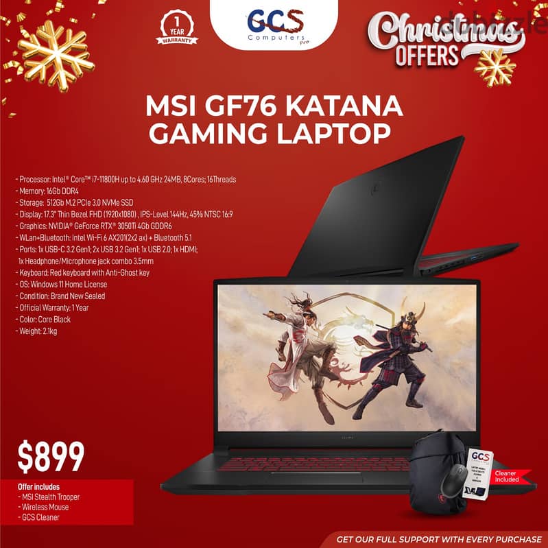 MSI GF76 Katana Gaming Laptop 0