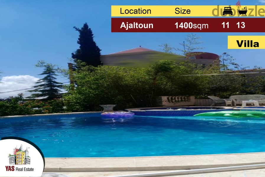 Ajaltoun 1400m2 | Luxury Villa | Terraces / Gardens |Panoramic View|KH 0