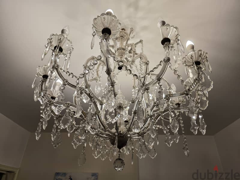 Vintage Crystal Chandelier 12 Lamps 0