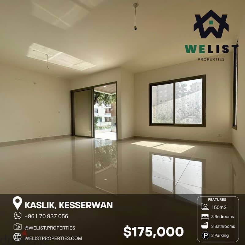 150sqm apartment for sale in Kaslik  شقة للبيع بالكسليك 0