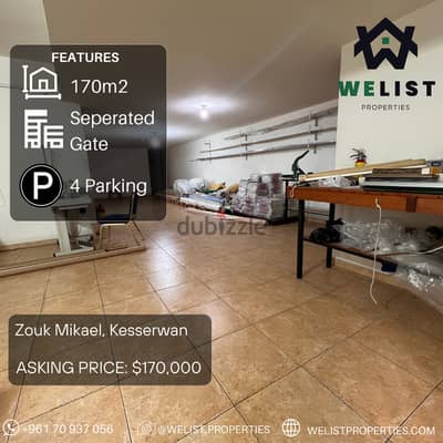 170sqm Warehouse for sale in Zouk Mikael  مستودع للبيع في زوق مكايل