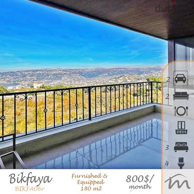 Bikfaya | Furnished/Equipped 180m² + Terrace | Panoramic View | NewBld