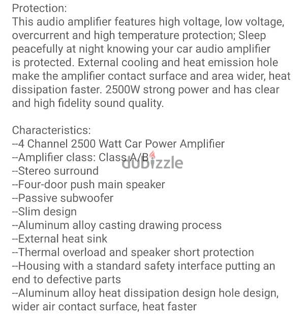 New 4 channels amplifier 500 rms per channel 3