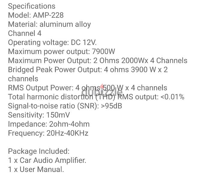 New 4 channels amplifier 500 rms per channel 4