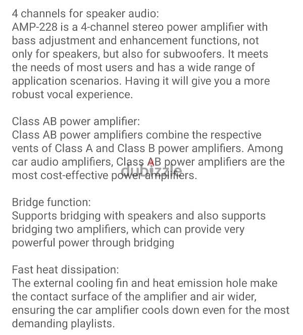 New 4 channels amplifier 500 rms per channel 5