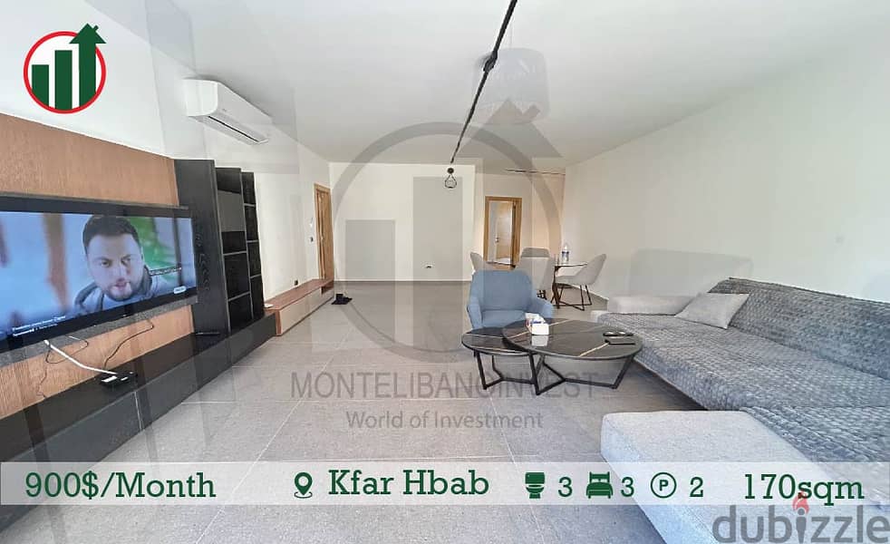 Fully Furnished Apartment for Rent in Kfarahbeb! 0