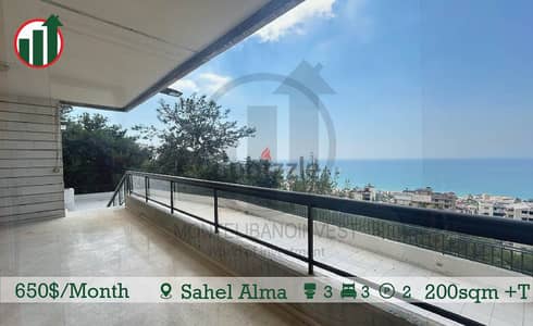 Open sea view Apartment for rent in sahel Alma!!