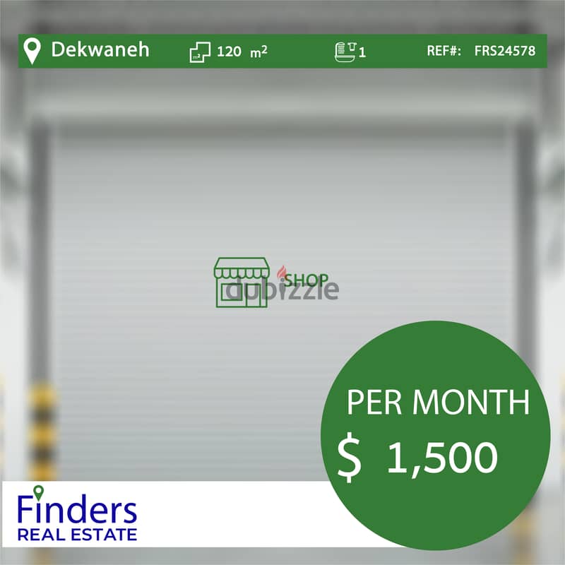 A 2-floor shop for rent in Dekwaneh-slave! محل تجاري طابقين للإيجار في 0