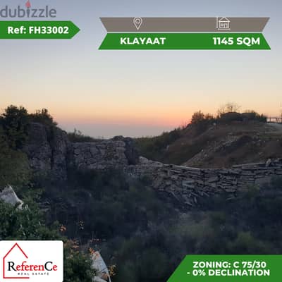 Land in Klaayat for sale ارض للبيع في القليعات