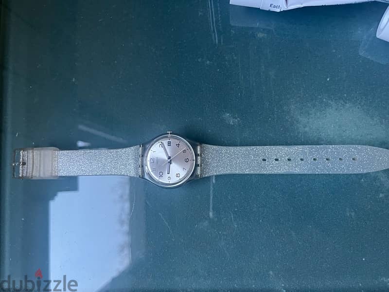 Swatch Mirrormellow Shimmer Silver Glitter Dial 3