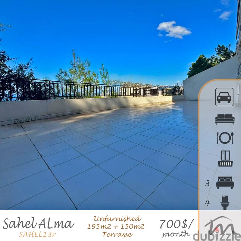 Sahel Alma | One of a Kind Decorated 195m² + 150m² Terrace | 2 Parking 0