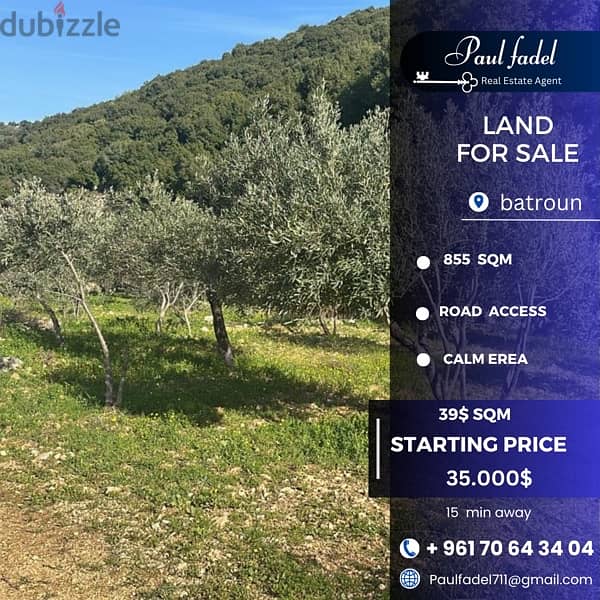 land for sale located batroun ( 14 min away ) 2