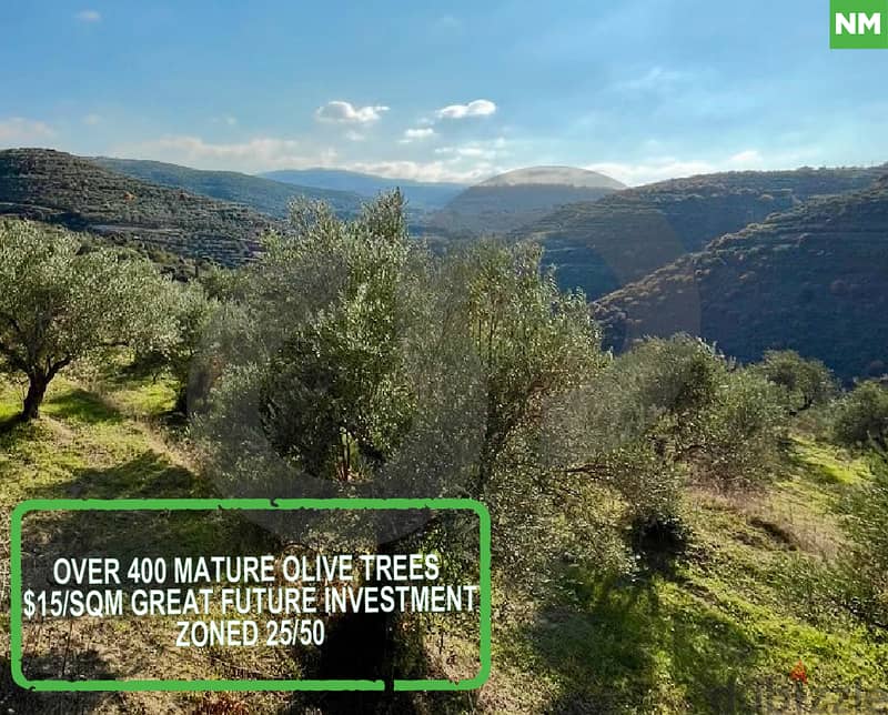 land with over 400 mature olive trees, views, koura/كورة REF#NM114849 0