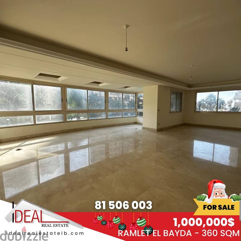 360SQM Apartment for Sale Ramlet El Bayda REF#AR11014 0