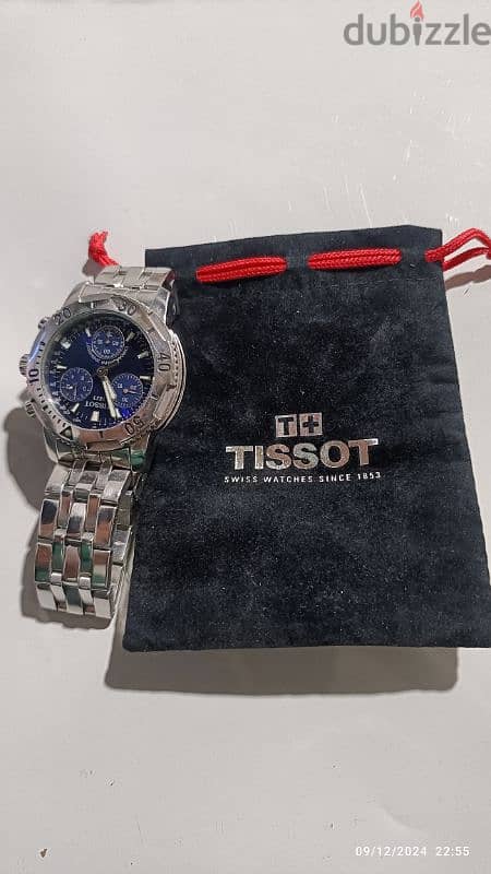 tissot تيسوت ساعه ولاخدش شبه جديده مع علبه 2