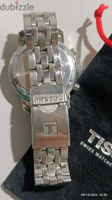 tissot تيسوت ساعه ولاخدش شبه جديده مع علبه 4