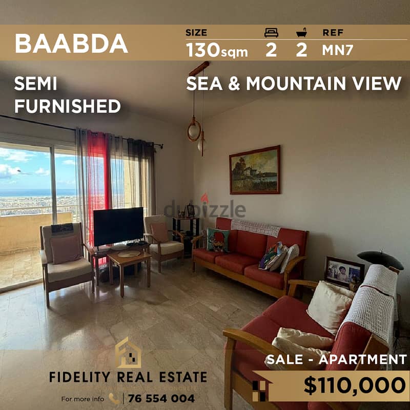 Apartment for sale in Baabda SEMI FURNISHED  MN7 0