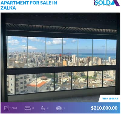 Apartment +Open Sea View for sale in Zalka - شقة للبيع في الزلقا