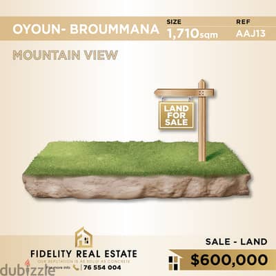 Land for sale in Oyoun Broummana  AAJ13