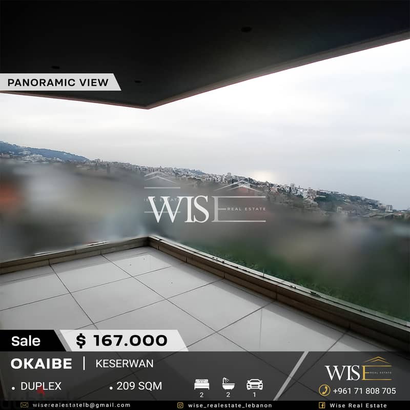  209 SQM Duplex for SALE in Okaibe - Keserwan! 0