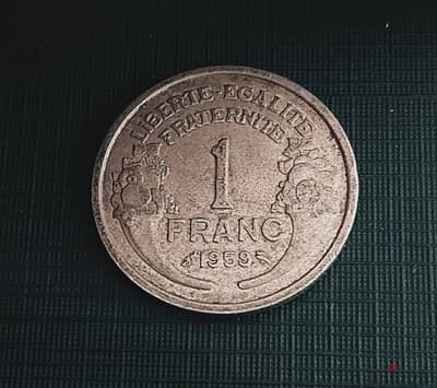 1959 France Morlon 1 Franc 4th Republic aluminium